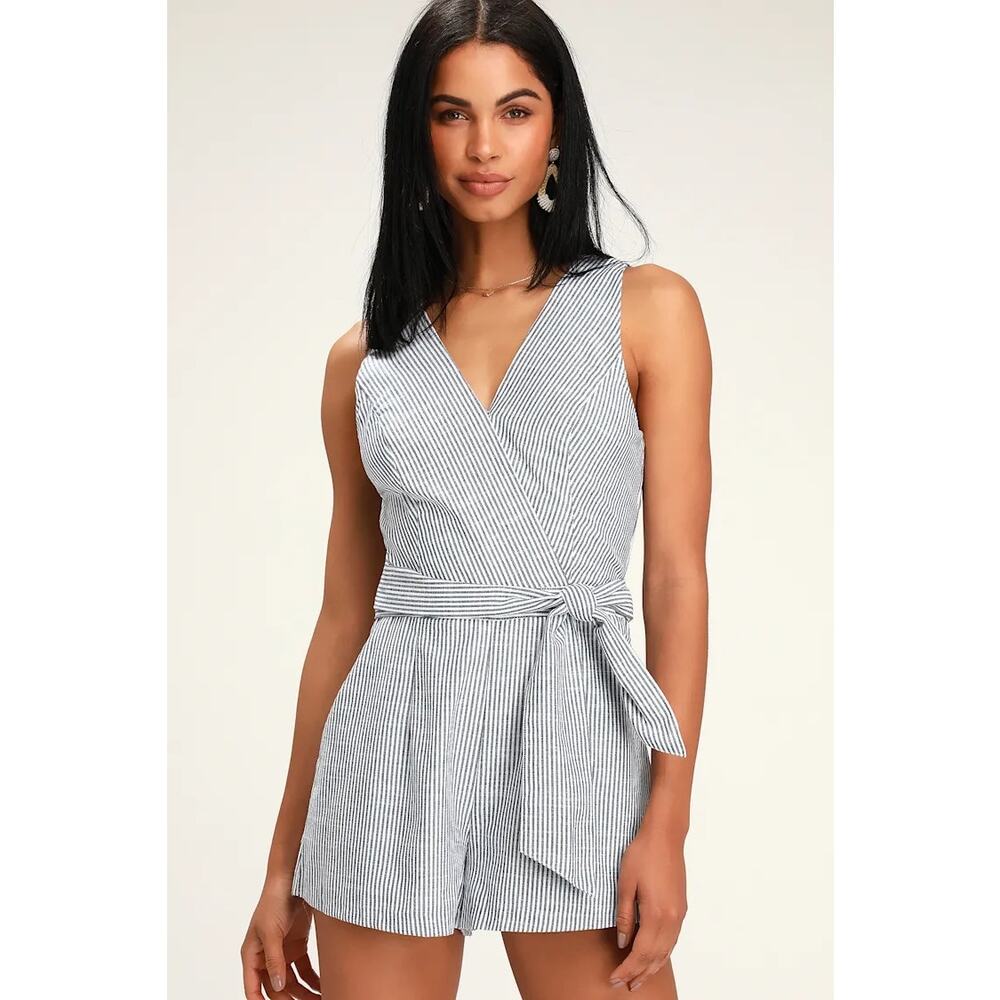 Lulus Striped See Ya Later Romper NWT
